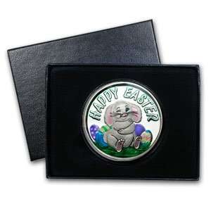  1 oz Happy Easter Enameled Silver Round (w/Box & Capsule 