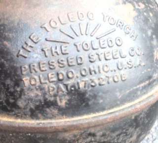 Toledo Torch Smudge Pot with Wick Highway railroad Flare Original 