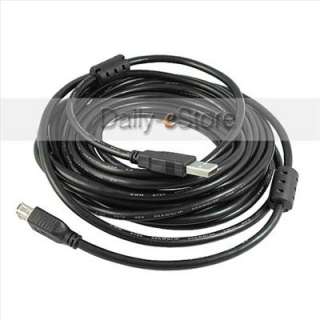 25 FT High Speed USB Extension Cable Male to Female Black for PC 