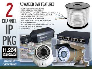 Camera 2 Mega Pixel IP POE Camera System DVR Surveillance Video 