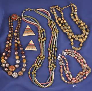 Pc Lot of Costume Jewelry Beaded Necklaces & Earrings  