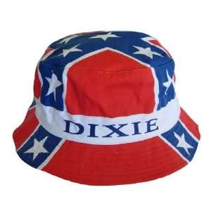   Flag Mens Cotton Bucket Hat   Dixie Rebel Flag