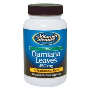  Vitamin Shoppe   Damiana Leaves, 450 mg, 100 capsules 