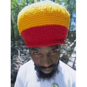  Portrait of a Man in a Colourful Hat, St. Lucia, Windward 