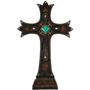   Home Accents 13078 Rustic Turquoise Standing Cross 