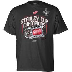   Wings Black 2008 Stanley Cup Champions Ring T shirt
