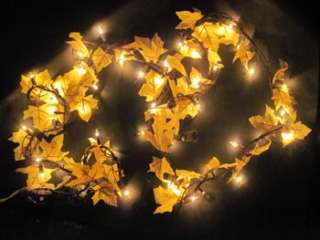 Lighted Fall Yellow Leaf Garland 50 Light Indoor/Outdoor  