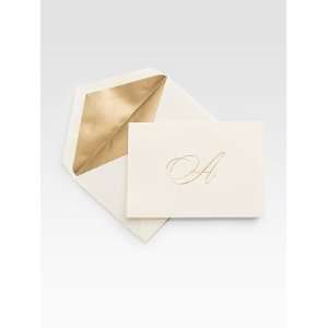  Crane and Co. Hand Engraved Initial Notecards/Gold Office 