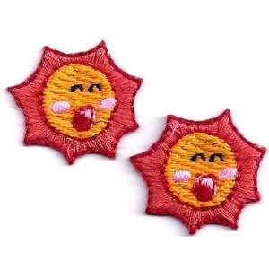  Sun Face (Pair)  Iron On Embroidered Applique/Astrology 