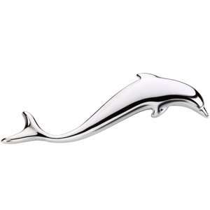  Sterling Silver Dolphin Brooch Pin Pendant Diamond 