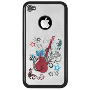    iPhone 4 or 4S Clear Case Black Rock Guitar Music 