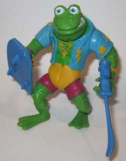 1988 Playmates TMNT Ninja Turtles Ghengis Frog w/ Weapons  