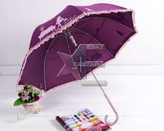 New lady Piano Anti UV Rain Sun Parasol Stick Umbrella  