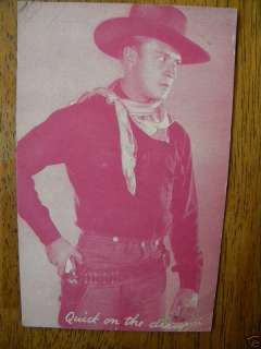 COWBOY WESTERN PHOTO POSTCARD VINTAGE MOVIE HAT OLD TV TELEVISION HERO 