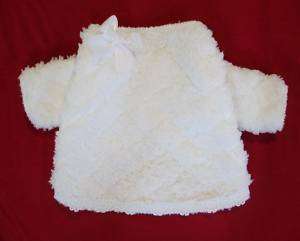 New White and Lace Dog Fuzzy Sweater clothes medium  