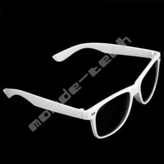 80s Retro Vintage Style White Frame Sunglasses Shades  