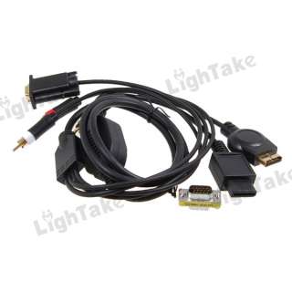   to Female VGA Convertor Audio Extension Cable for Wii PS3 Black  