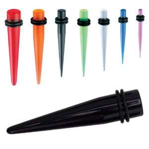  UV Acrylic Tapers   8g   19mm   Black   Sold as Pairs 