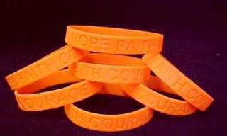 Leukemia Awareness Orange Silicone Bracelets Lot of 6  