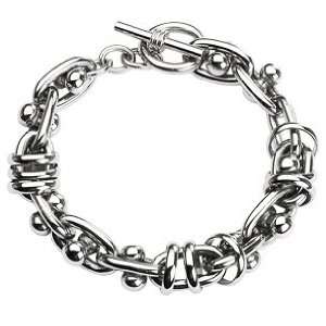    Mens Oval Sailor and Round Link Thick Chain Bracelet Jewelry