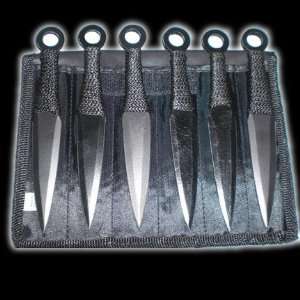  Six Piece Midnight Throwing Knife Set with Case 