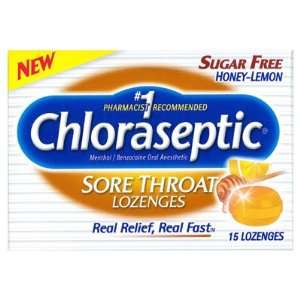  Chloraseptic Sore Throat Lozenges Sugar Free Honey Lemon 