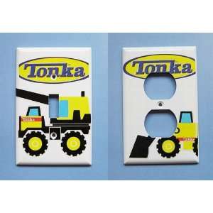  2pc New RARE Handcrafted Tonka Truck Light Switchplate w 