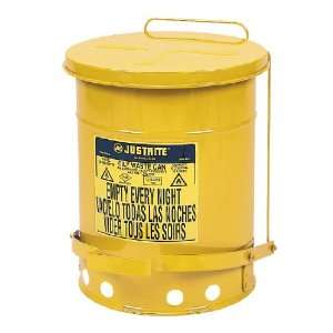   Yellow Oily Waste Cans   6 Gallon (23L) Waste Can Hand Operated Cover