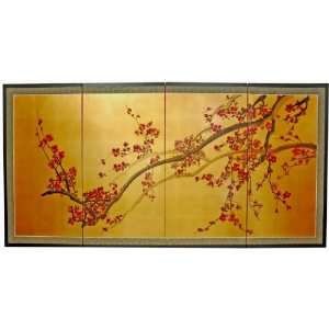  Gold Leaf Plum Tree Wall Art (Gold Leaf) (36H x 72W x 1 