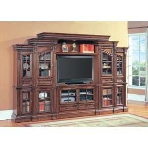  Napoli Four Piece Wall Unit in Pecan Electronics