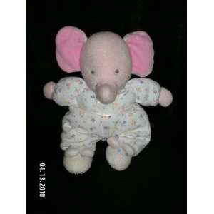  Plush Pink Floral Elephant Rattle with Bunny Slippers (9 