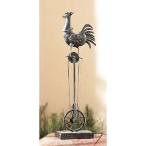  Rooser on Unicycle Antique Brown Table Decor Accent