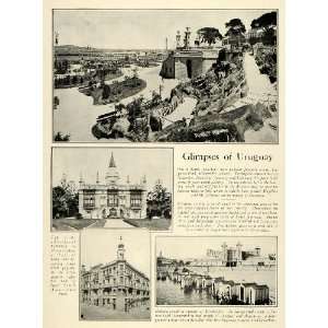 1920 Print Uruguay Architecture Montevideo Castle Apartments Capurro 
