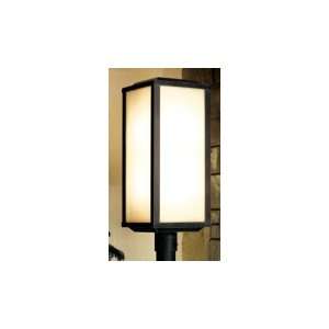   Light Outdoor Post Lamp in Verde Copper with Opal Acrylic Panels glass