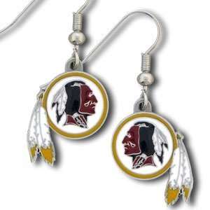  NFL Dangling Earrings   Washington Redskins Logo Sports 