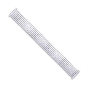  16 21mm Slvr tone Thin Flexo Satin Expansion Watch Band Jewelry