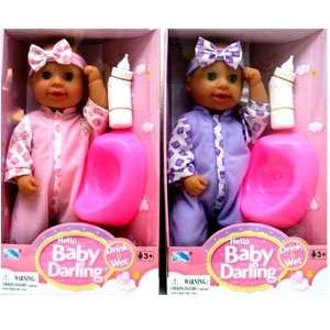  12 Inch Drink & Wet Baby Dolls with Potty   White 3PK 