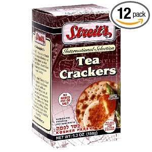 Streits Matzo Crackers, Tea Matzo Cracker, 5.3 Ounce Boxes (Pack of 