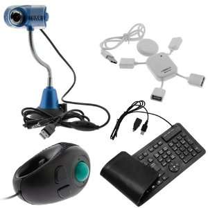 GTMax 4pcs  12MP USB Webcam with LED Light & Microphone + USB Handheld 