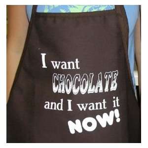 CK Products Brown Expression Cooking Apron I want CHOCOLATE and I 