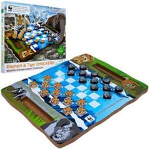   Checkers A Green Wildlife Product Wood Checker Board Electronics